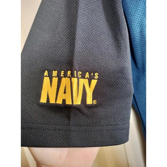 America's Navy Men's Performance Polo Shirt Blue Embroidered Logo Flag Sz XXL - Picture 5 of 12
